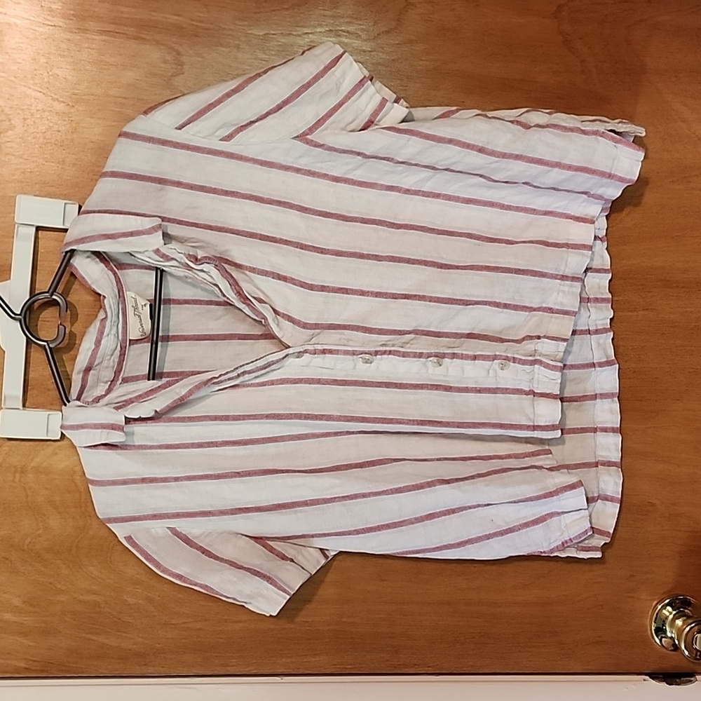Oversized cropped buttonup
